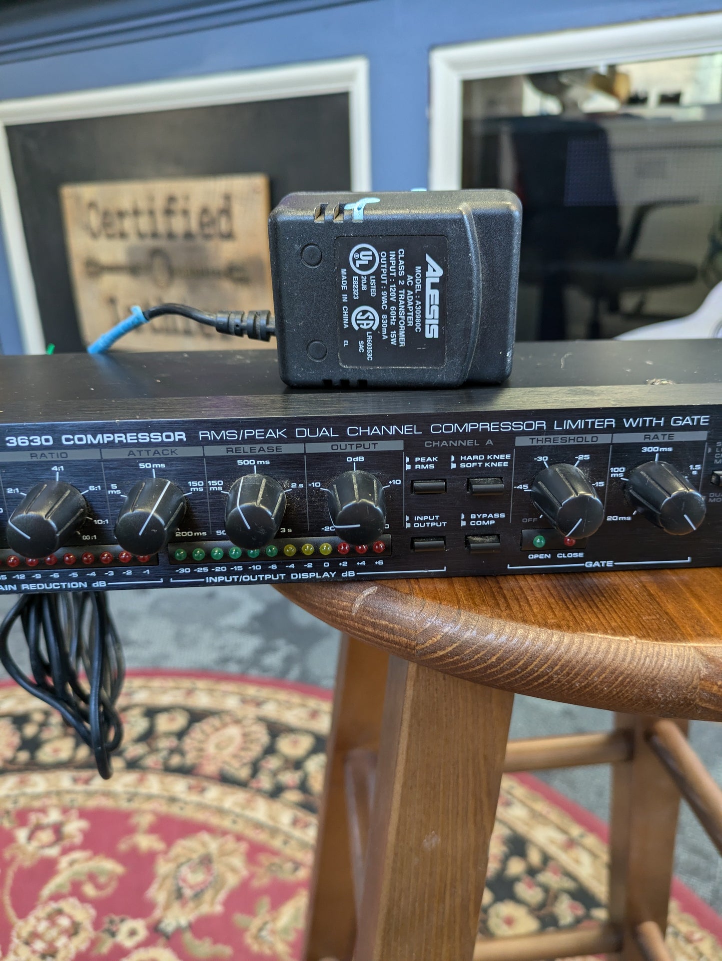 Alesis 3630 Dual-Channel Compressor / Limiter with Gate w/Power Supply #CL002031101478
